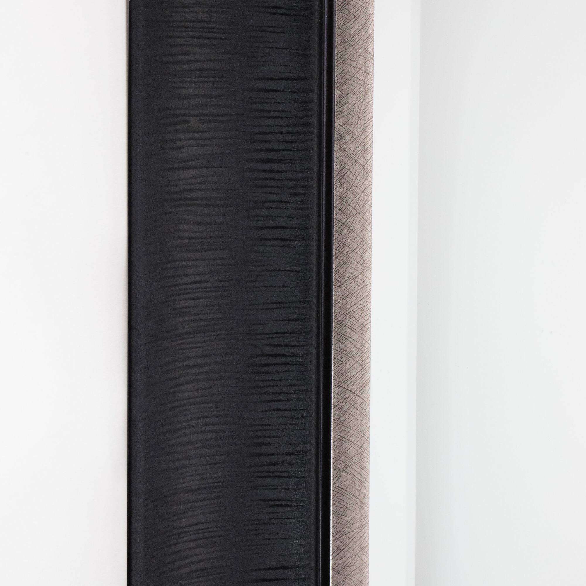 Head West® 34.5" Alderton Black & Silver Framed Beveled Wall Mirror